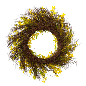 Faux Forsythia Wreath