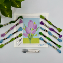 Load image into Gallery viewer, Purple Tulips Needlepoint Kit

