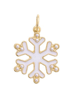 Load image into Gallery viewer, Pearl Studded Snowflake Charm in White
