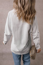 Load image into Gallery viewer, Stripe Roll-tab Sleeve Pocketed Long Shirt
