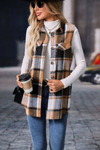 Load image into Gallery viewer, Plaid Shacket Sleeveless Vest
