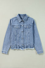 Load image into Gallery viewer, Ruffle Denim Jacket
