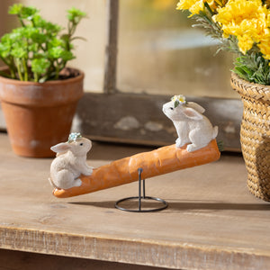 Bunnies On Carrot Seesaw