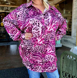 Wild Orchid Button-Up Top