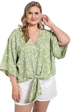 Load image into Gallery viewer, Curvy Sage Floral Blouse
