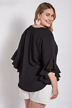 Load image into Gallery viewer, Curvy Ruffle Sleeve Top
