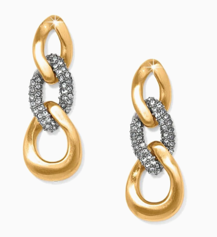 Brighton Cleo Pave Link Post Drop Earrings