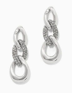 Brighton Cleo Pave Link Post Drop Earrings