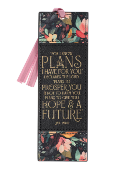 Black Floral Bookmark