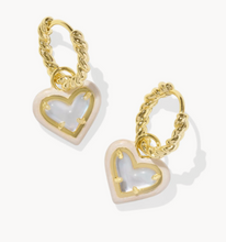 Load image into Gallery viewer, Kendra Scott Ari Heart Enamel Frame Huggie Earrings
