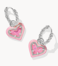 Load image into Gallery viewer, Kendra Scott Ari Heart Enamel Frame Huggie Earrings
