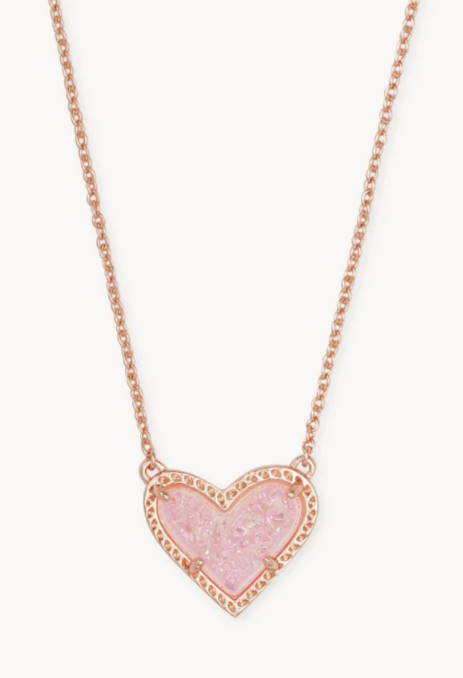 Kendra Scott Ari Heart Short Pendant Necklace in Rose Gold