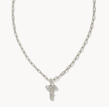 Load image into Gallery viewer, Kendra Scott Crystal Letter Short Pendant Necklace in Silver
