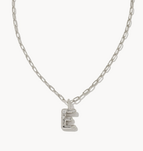 Load image into Gallery viewer, Kendra Scott Crystal Letter Short Pendant Necklace in Silver
