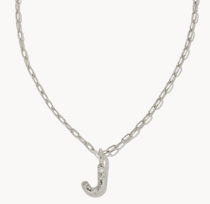 Kendra Scott Crystal Letter Short Pendant Necklace in Silver