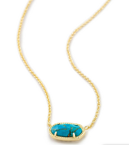 Kendra Scott Gold Elisa Necklace in Bronze Veined Turquoise