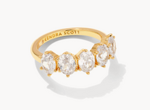 Load image into Gallery viewer, Kendra Scott Cailin Crystal Band Ring in Gold
