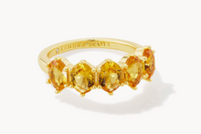 Load image into Gallery viewer, Kendra Scott Cailin Crystal Band Ring in Gold
