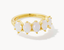 Load image into Gallery viewer, Kendra Scott Cailin Crystal Band Ring in Gold
