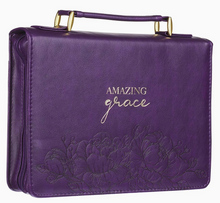 Load image into Gallery viewer, Amazing Grace Purple Bible Cover
