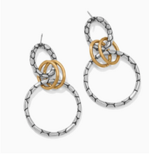 Load image into Gallery viewer, Brighton Pebble Link Two Tone Post Drop Earrings
