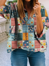 Load image into Gallery viewer, Curvy Patterned Collared Top
