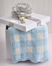 Load image into Gallery viewer, Blue Gingham Chenille Blanket
