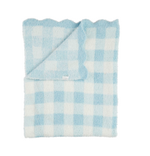 Load image into Gallery viewer, Blue Gingham Chenille Blanket
