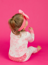 Load image into Gallery viewer, Pink Garden Toile Footie Pajama
