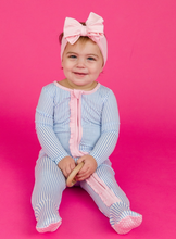Load image into Gallery viewer, Striped Bamboo Footie Pajama
