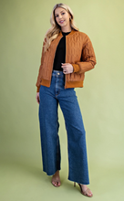Load image into Gallery viewer, Walnut Quilted Bomber Jacket
