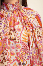 Load image into Gallery viewer, Patchwork High-Neck Blouse
