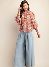 Load image into Gallery viewer, Patchwork High-Neck Blouse
