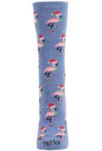 Load image into Gallery viewer, Holiday Flamingo Socks
