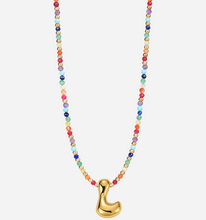 Load image into Gallery viewer, Rainbow Bubble Letter Necklace
