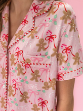 Load image into Gallery viewer, Gingerbread Bow Pajama Set
