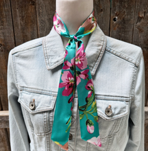 Load image into Gallery viewer, Turquoise Floral Scarf
