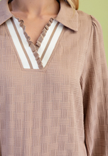 Load image into Gallery viewer, Mocha Textured Blouse
