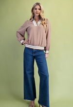 Load image into Gallery viewer, Mocha Textured Blouse
