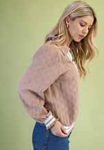 Load image into Gallery viewer, Mocha Textured Blouse
