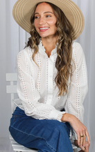 Load image into Gallery viewer, Ruffled Eyelet Top
