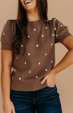 Load image into Gallery viewer, Chestnut Polka Dot Top
