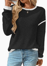 Load image into Gallery viewer, Colorblock Black Sweater
