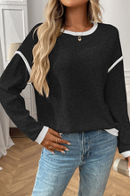 Load image into Gallery viewer, Colorblock Black Sweater
