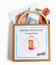 Load image into Gallery viewer, Cowgirl Boots Cross Stitch Kit
