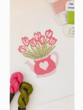 Load image into Gallery viewer, Heart Flower Teapot Needlepoint Canvas
