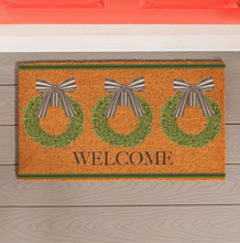 Load image into Gallery viewer, Boxwood Wreath Coir Mat
