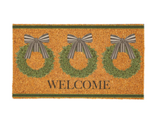 Load image into Gallery viewer, Boxwood Wreath Coir Mat
