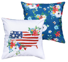 Load image into Gallery viewer, Floral America Pillow Cover
