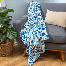 Load image into Gallery viewer, Botanical Blue Blanket
